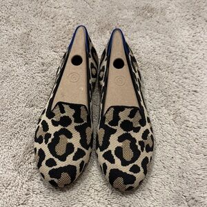 Rothy's Black and Tan Leopard Loafers